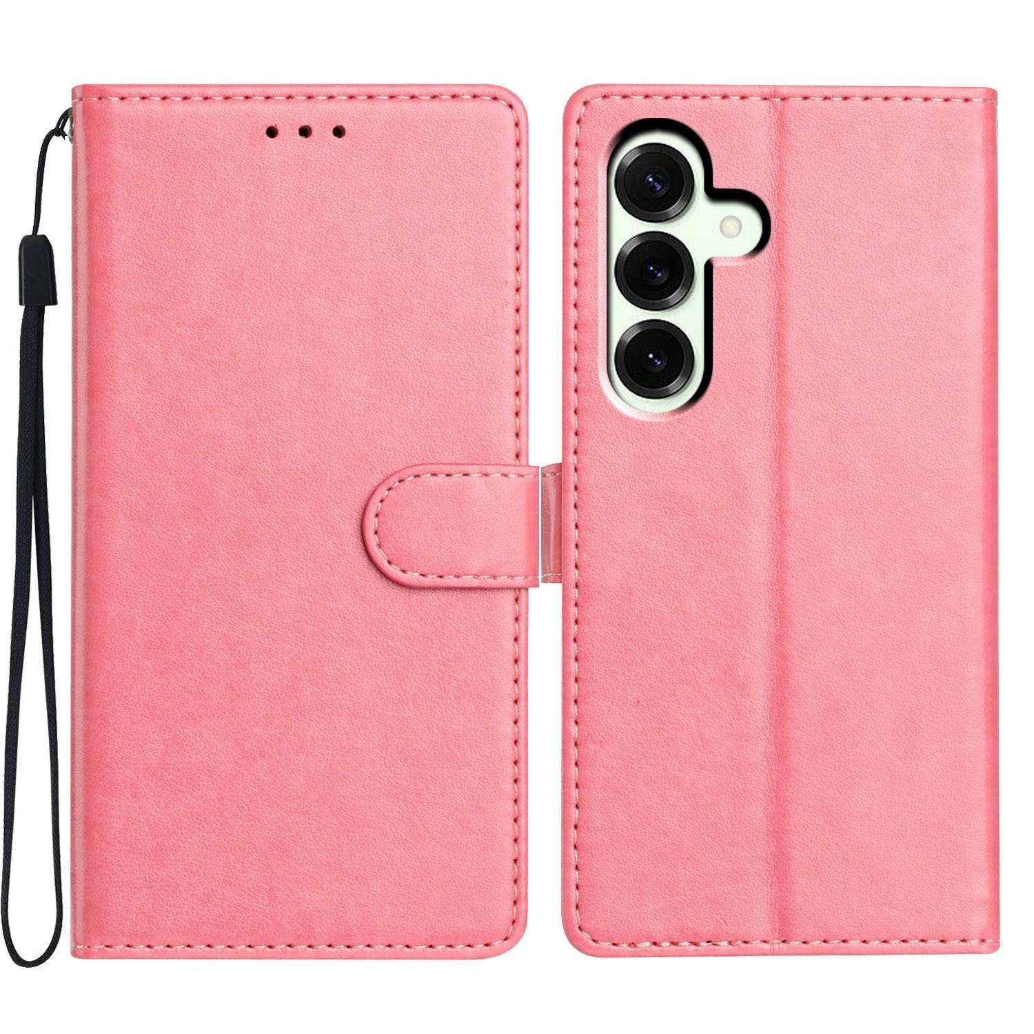 

For Samsung Galaxy A17 Leather Case Wallet Stand Phone Cover with Handy Strap Rose Gold