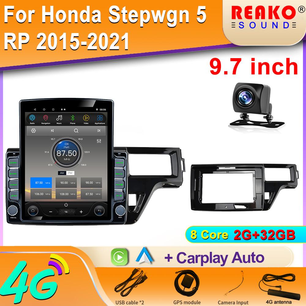 

9,7-дюймовый вертикальный экран Tesla Android 12.0 для Honda Stepwgn 5 RP 2015-2021 автомобильный радиоприемник GPS навигация мультимедийный плеер 8 core 2GB+32GB