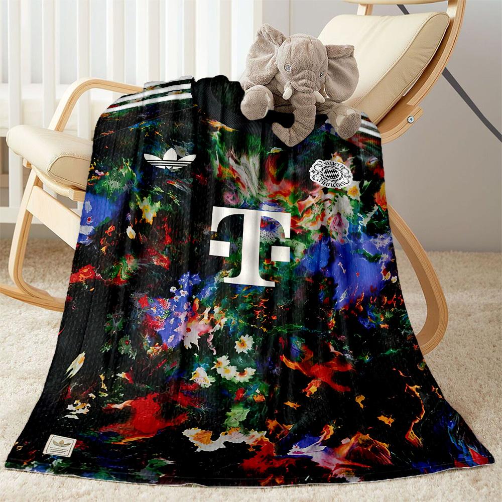 Bayern Munich Blanket Warmthful Decor Great for Bed Seaside Bedding Four Seasons Multipurpose Modern Style Gift for Travel Home Birthdays