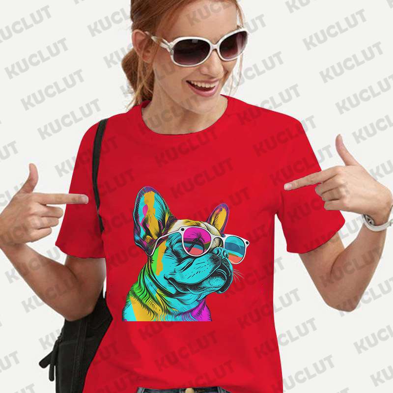 Dog Shirt Gift for Frenchie Mom Dog Streetwear Graphic Y2k Tops Unisex Short Sleeve Tees Blouses Harajuku TShirt Female Clothing