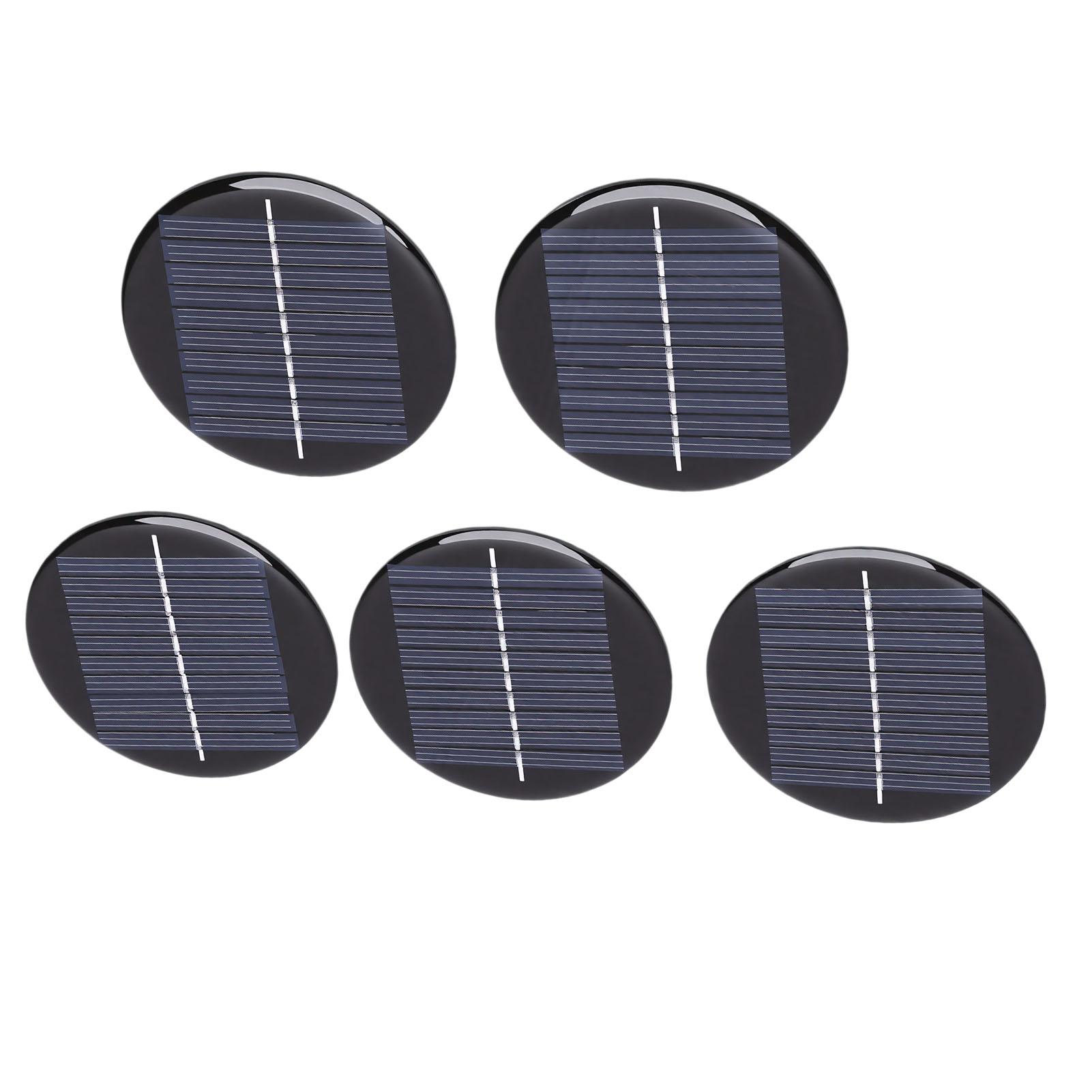 5pcs Round Solar Panels 0.28W Round Monocrystalline Silicon Solar Cell Panels for Small Electronic Devices