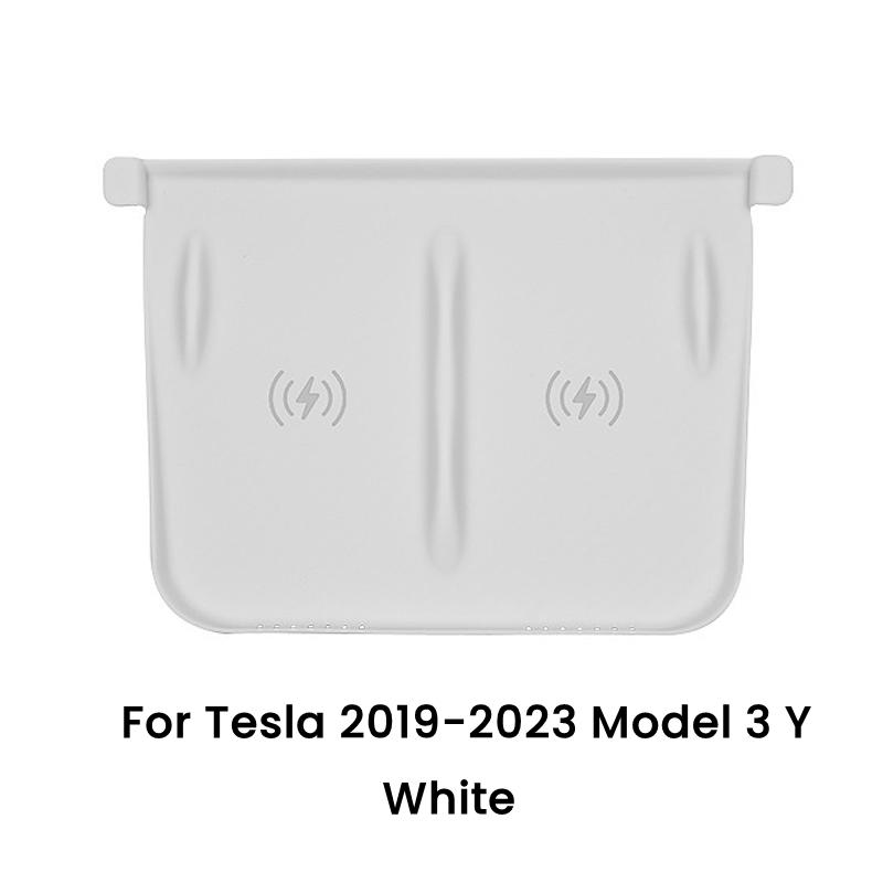 For Tesla Model 3/Y Wireless Charging Silicone Pad Carbon Fibre Central Control Charger Protector Cover Non-Slip Mat Accessories