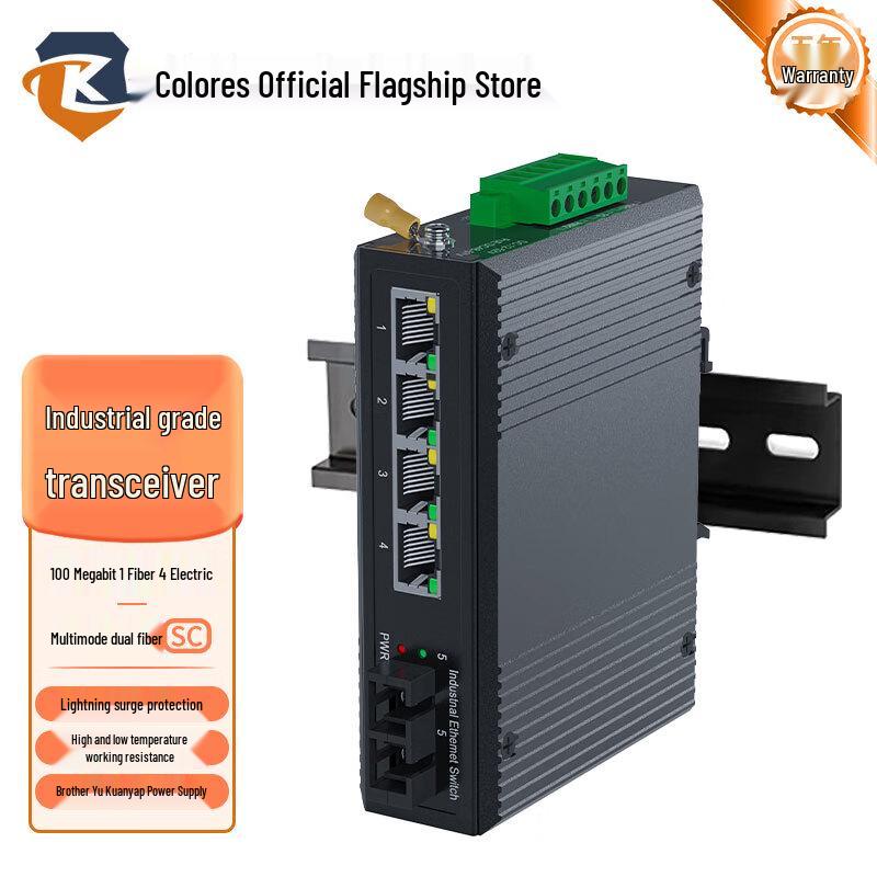 

Coros Industrial 100Mbps 1-Fiber 4-Ethernet Multimode Converter