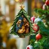 Nativity Christmas Tree Ornament Religious Acrylic Holy Family Hanging Ornament The Birth of Jesus Christian Decoration for Xmas Tree Decor