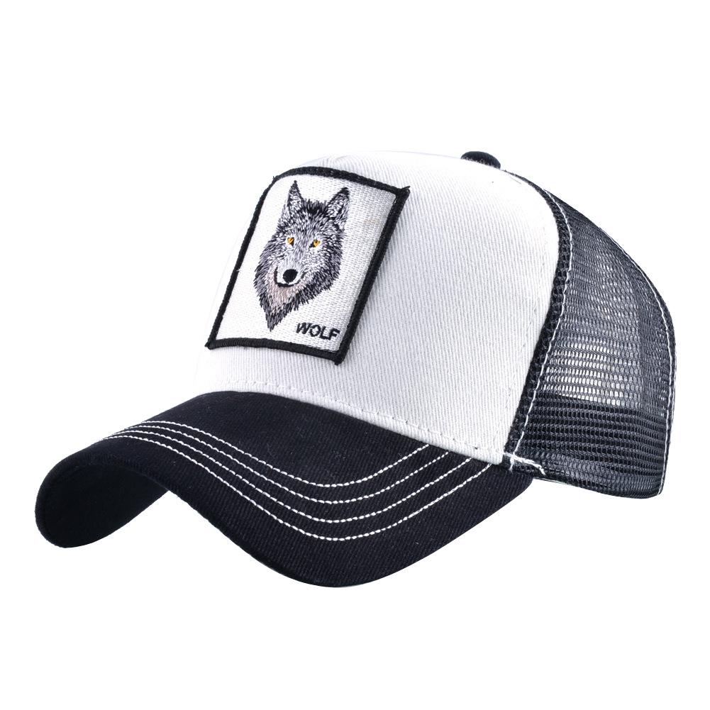 European & American Retro Cotton Embroidered Animal Mesh Baseball Cap