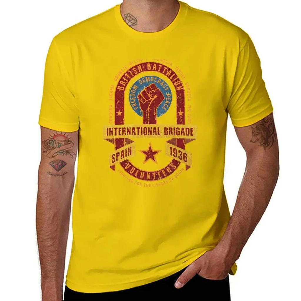 International Brigade - British Battalion T-shirt for a boy customs oversizeds quick-drying designer t shirt men