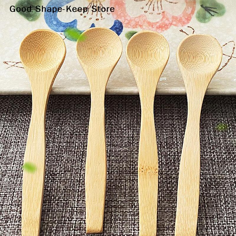 5 Stück Holz Umweltfreundlich Haushalt Honiglöffel Geschirr Bambus Küche Gewürzlöffel Kaffeelöffel Dessertlöffel Teelöffel