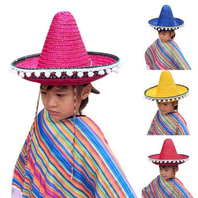 Bamboo Weaving Mexicans Sombrero Hat Child Headdress Photoshoot Stage Props Cap
