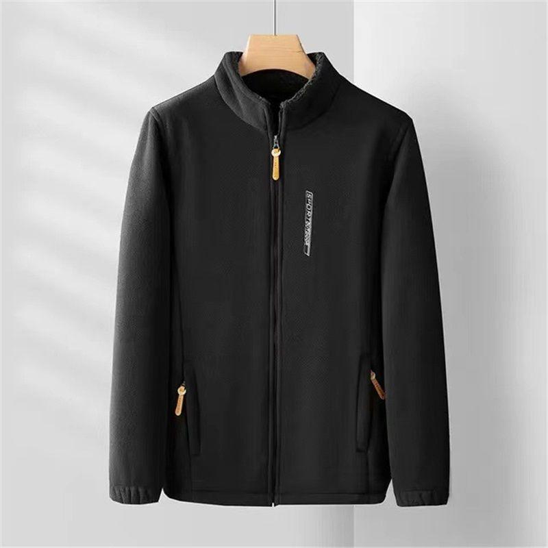 Men's Jacket Winter Fleece Thick Jacket Outdoor Warm Middle Layer Lamb Fleece Cardigan