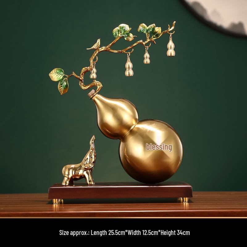Cloisonné Gourd Ornament: Chinese Ceramic Handicraft for Living Room or Wine Cabinet Decor