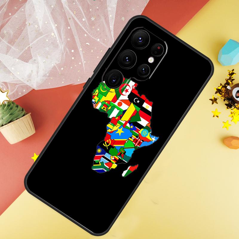 Africa Map Geography Phone Case For Samsung Galaxy S25 Ultra S21 S20 S22 S23 Ultra S9 S10 Plus S24 FE Cover Coque