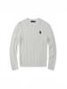 Baoluo Original Little Horse Men's Sweater - Autumn/Winter Cable Knit, Round Neck, Embroidered, Pure Cotton Knitwear