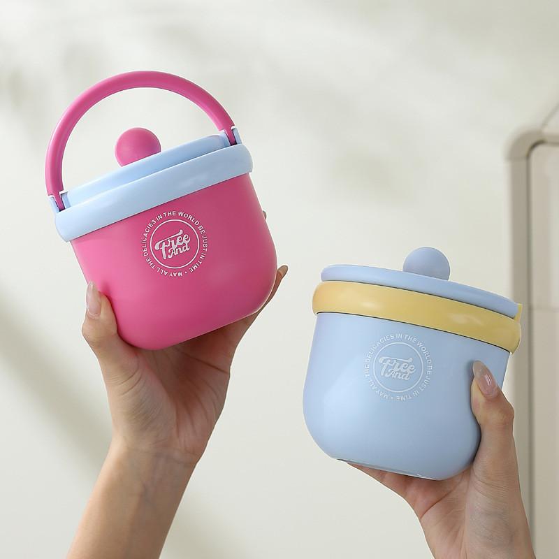 Insulated Student Breakfast Cup With Lid And Spoon For Office And School Use