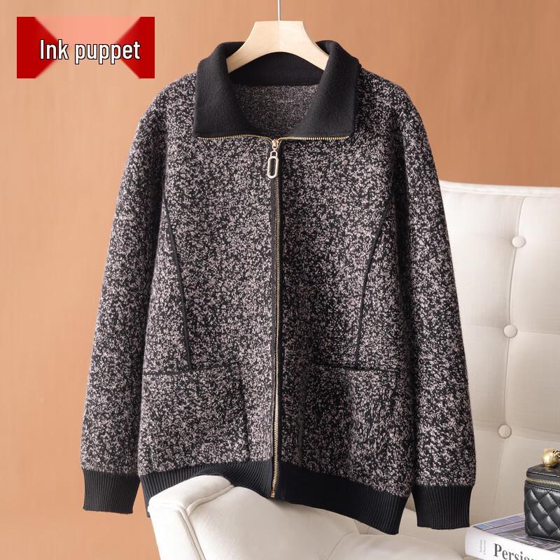 Mo ou Women s Loose Fit Autumn/Winter Zipper Jacket XL