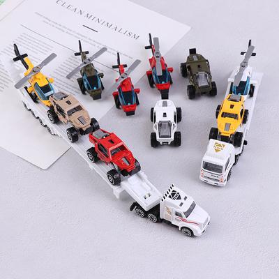 Children'S Alloy Car Helicopter Trailer Kids Action Model Educational Toys
