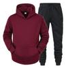 Autumn and winter men's hooded pullover sweater set casual sports hoodie sweater trousers two-piece set