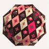 1pc Pink Plaid Pattern Automatic Open/Close Umbrella, Portable Folding umbrella for Everyday Use yy250826029
