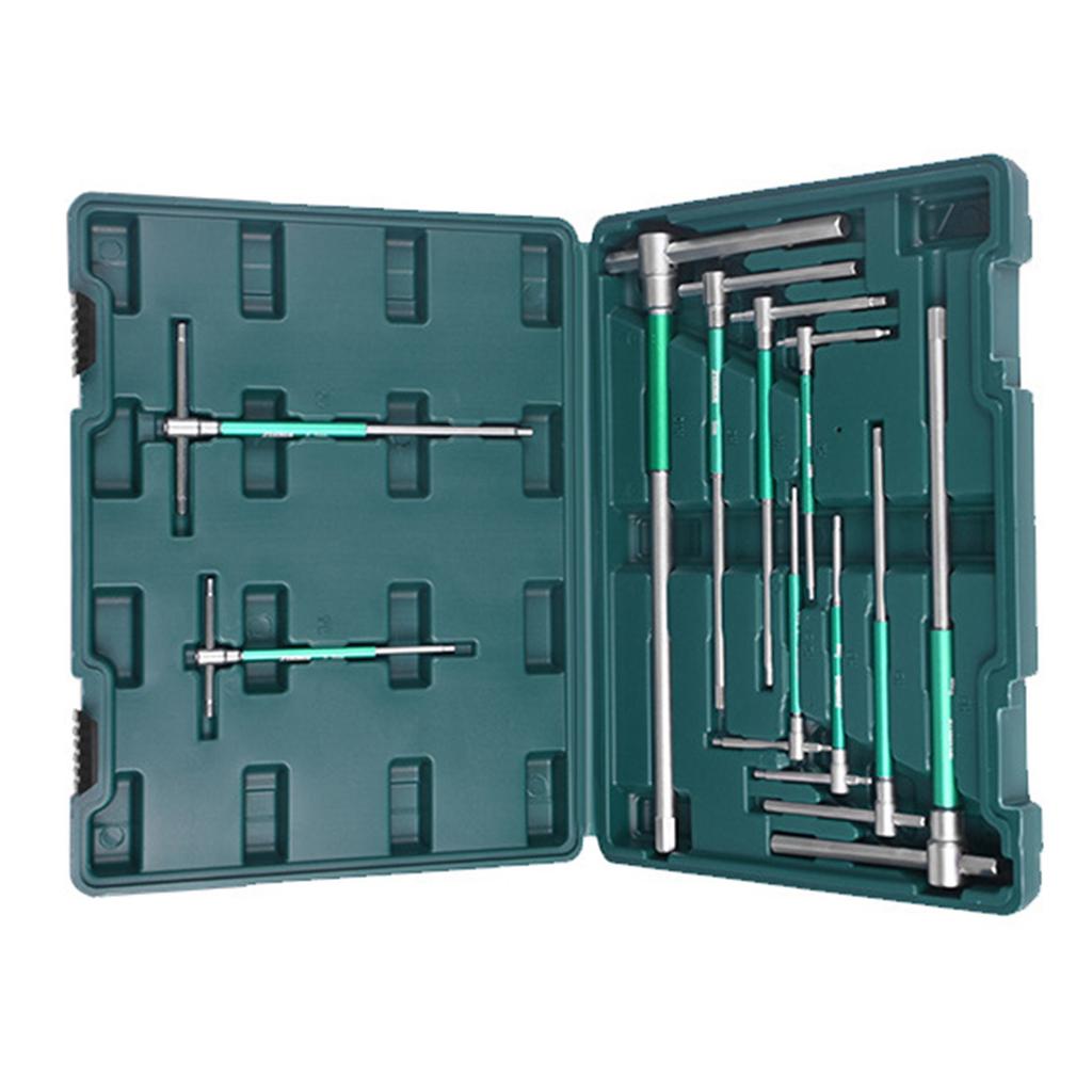 Steel Hex Wrench Set 10 Piece T Bar L Shaped Double Function Construction Equipment and Furniture Assembly Kit