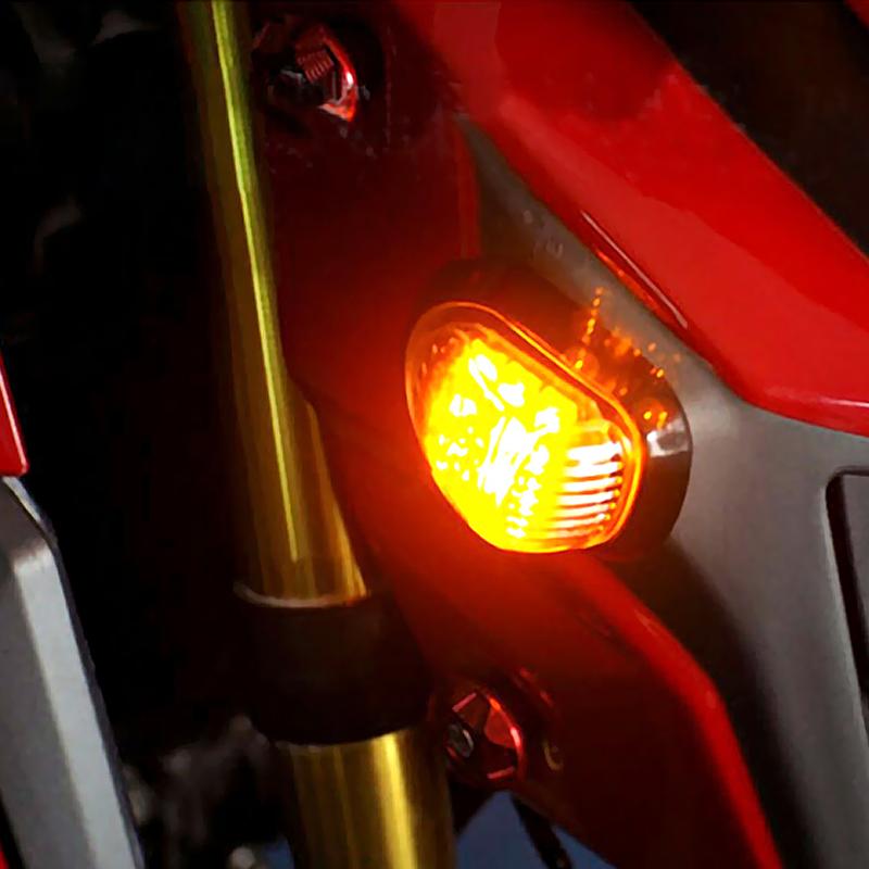 Motorcycle Turn Signals LED Lights 12V Flush Motorcycle Turn Signal Light Indicators Lamp For GROM MSX125 For Cafe Racer