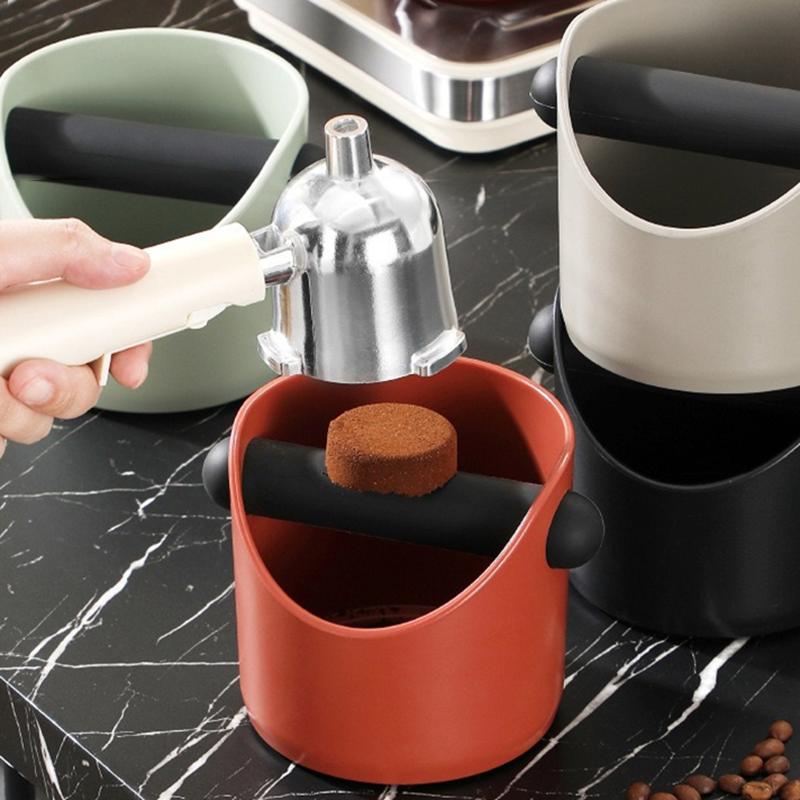 1PC Espresso Knock Box Container with Anti-Slip Base Coffee Bar Counter Pouring and Storing Coffee Utensils Barista Accessories