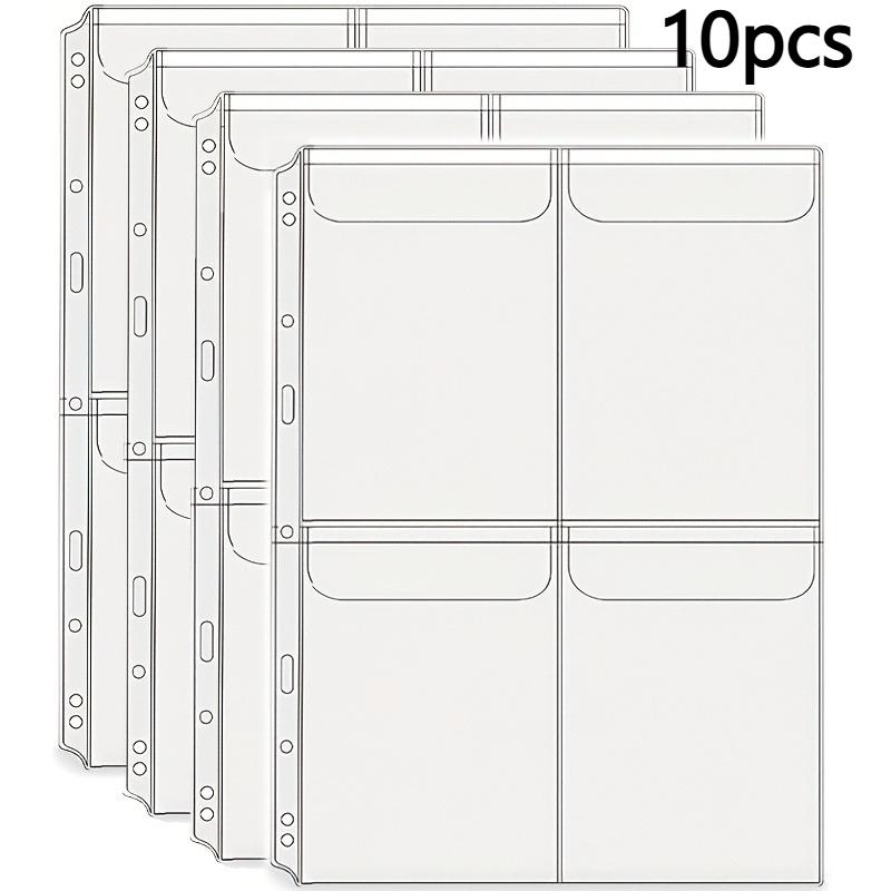 

10pcs-A4 Folder Pockets, No-Zip Cash Envelopes,1/2/3/4 Compartment Folder Sleeves, Folder Bags with Flap, Loose-Leaf Insert File