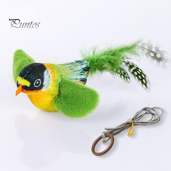 Chirping Bird Cat Toy Interactive Flapping Wings Plush Long-Lasting Battery Operated Stimulate Animal Kitten for Indoor Cats Safe And Durable