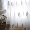 Tulle Curtains for Living Room Balcony Bedroom Translucent Modern Embroidered Curtain Gauze Window Screen 1PC Tree White Sheer