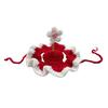 Crochet Flower Cat Hat Handmade Scalloped Pet Hat with Flower Ear Holes Cute Flower Hat for Small Medium Dogs Cats Party Photo Props