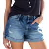 Women's Solid Color Jeans Stretch Slim Fit Casual Fashion Denim Shorts