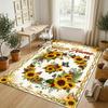 Tapete de Veludo Cristal Tema Jardim Floral Nome Personalizado Texto Tapete de Chão Macio Decoração de Casa
