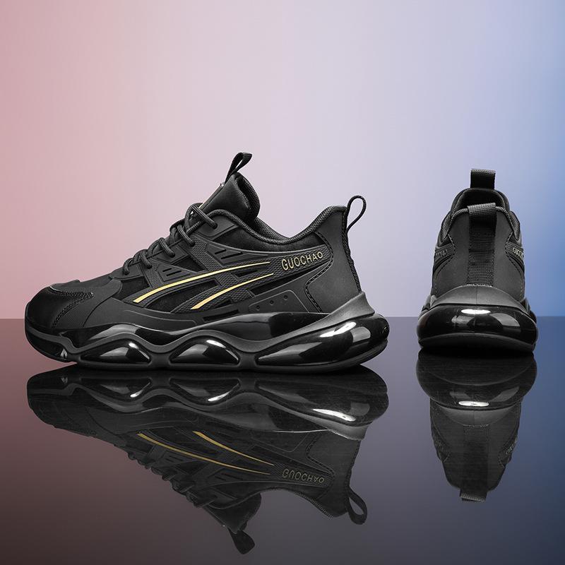 Autumn Casual Mesh Putian Sports Shoes Air Cushion Shock Absorption and Height Black Dad Tide Shoes Autumn and Winter