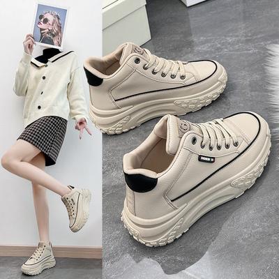 Damen Freizeitschuhe High Top Plateau Sportschuhe Laufschuhe für Damen Wasserdichtes Leder Vulkanisierte Schuhe Tenis De Mujer 2025