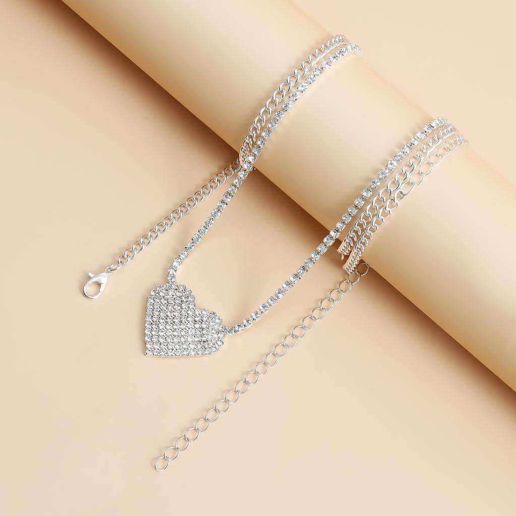 Full Diamond Love Claw Chain Waist Chain Sexy Fashion Wind Beach Rhinestone Simple Body Chain