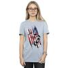 Marvel Womens/Ladies Avengers Captain America Streaks Cotton Boyfriend T-Shirt