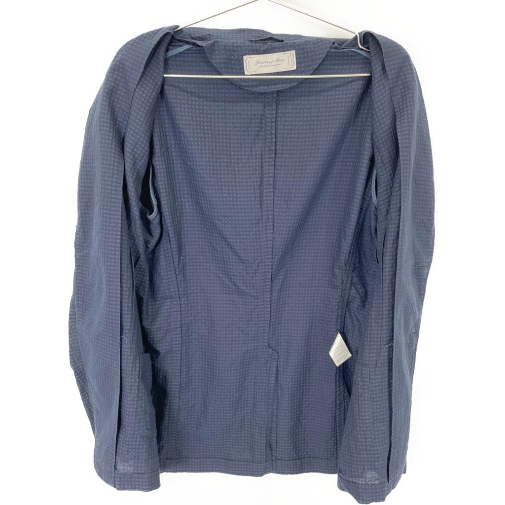 JOURNEYMAN Navy Seersucker Jacket Jacket M NavyUsed