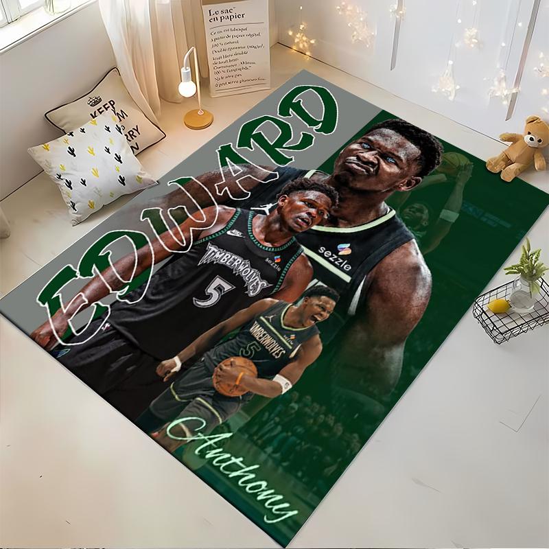 "Basketball Athlete Graphic Art Rug Design - Non-slip rug suitable for living room and bedroom sofas"