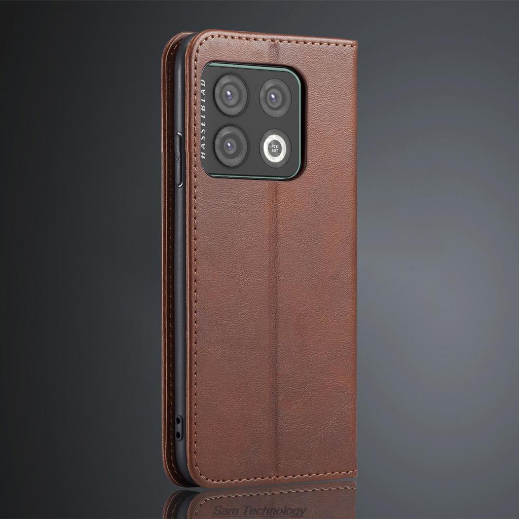 Magnetic Attraction Leather Case for Oneplus 10 Pro / One Plus 10 Pro Holster Flip Cover Case Wallet Phone Bags Fundas Coque