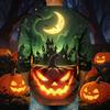 Men's Casual Shirt with Raglan Three-Quarter Sleeve, Halloween Graphic Print
