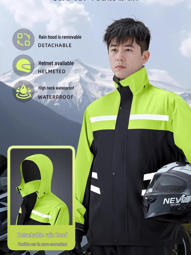 Stormproof Split Raincoat for Adult Delivery Riders - Waterproof Motorcycle & Electric Scooter Outerwear