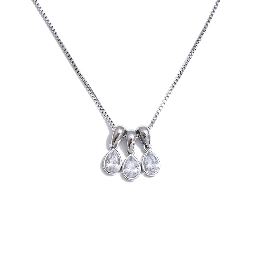 

Yhpup Stainless Steel Cubic Zirconia Drop Charm Necklace 2026 Bling Trend Attractive Women Collar Jewelry Accessories Waterproof