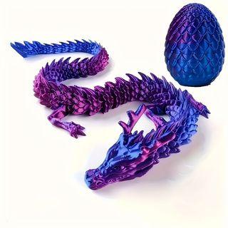 6.5Cm Dragon Scale Egg+15Cm Dragon New 3D Printing Dragon Flying Dragon Rotating Articulated Wing Dragon Home Decor