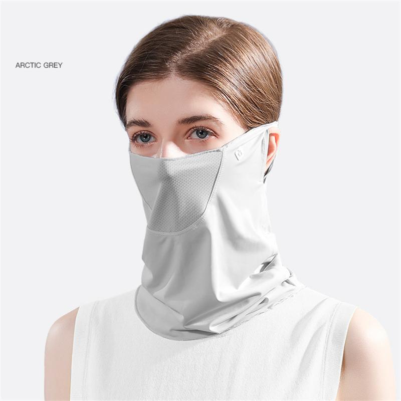 Women Ice Silk Sunscreen Shawl UV Protection Face Cover For Outdoor Riding