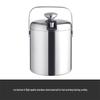 European Stainless Steel Double Layer Insulated Ice Bucket with Lid - Ideal for Wine, Cocktails, and Champagne