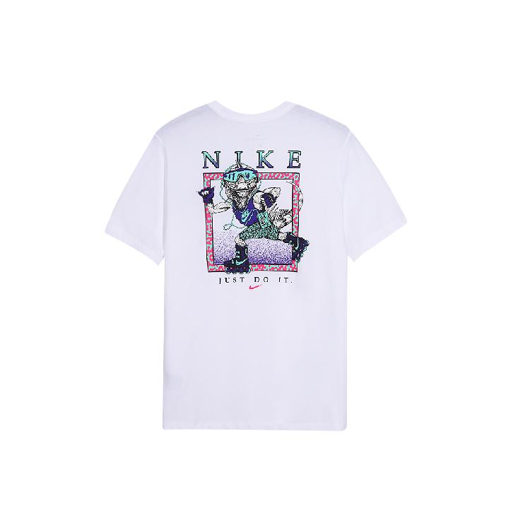 Nike T Shirts Men's White Crew Neck Moderate Straight Fit DD1285-100
