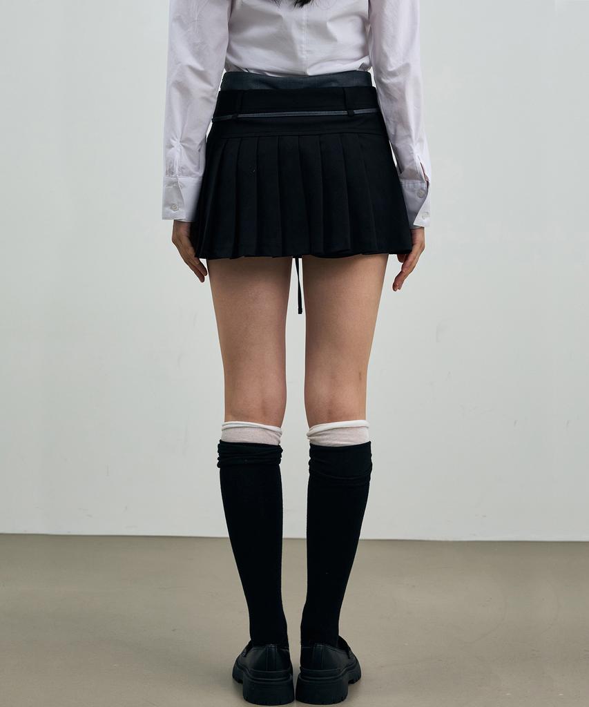 Alikim Scarlet Pleats Skirt Pants / Black