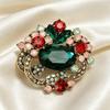Elegant Alloy Crystal Flower Brooch for Women's Suits & Sweaters