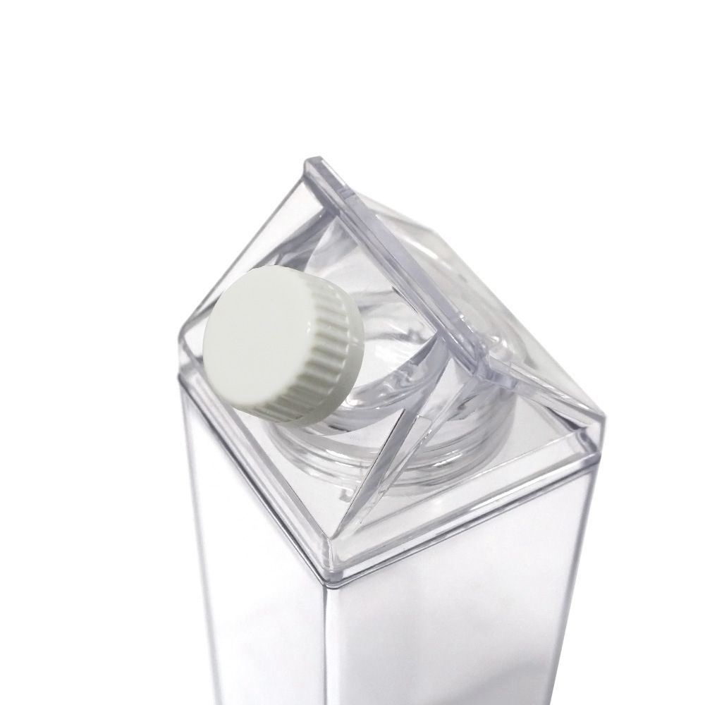 Clear with Brush Square Home Kitchen Supplies Straw Water Bottle Juice Box Milk Carton Drinkware