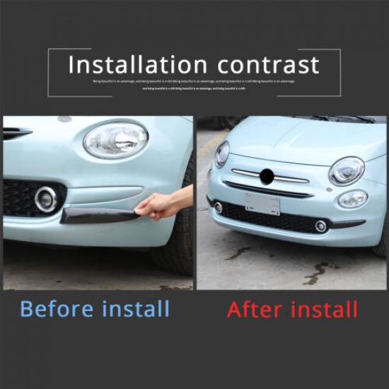 ABS Kohlefaser Frontstoßstange Oberer Kühlergrill Zierleiste Zierleiste Für Fiat 500 16-24