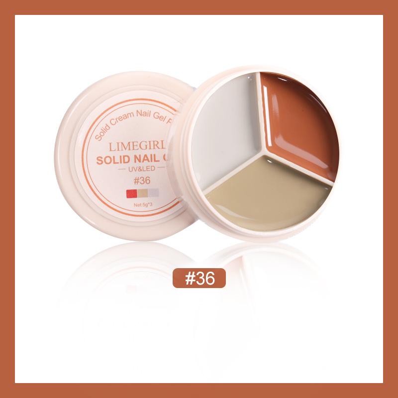 Limegirl 3 Colors in 1 Box Solid Cream Gel Nail Polish 15g Manicure For Nails Painting Art Design Soak Off UV Gel Hybrid Varnish