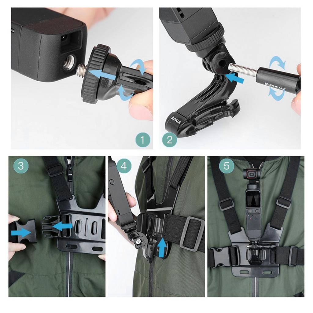 Nylon Chest Strap Mount Belt Adjustable Outdoor Elastic Fit for Osmo Pocket 1/2 Camera